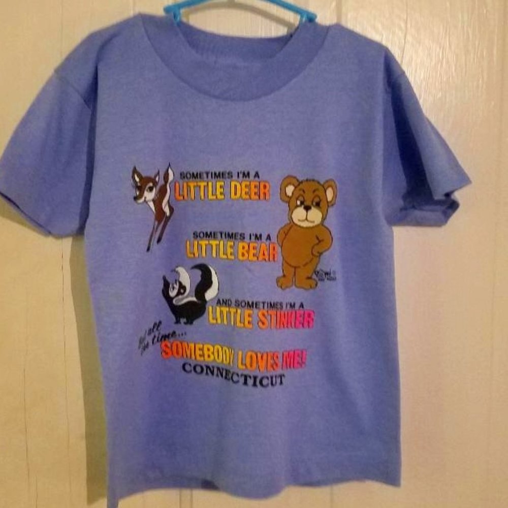 Screen Stars Blue Tee Connecticut (Size:  Kids 6 to 8)